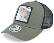 Kids Trout Pro Fishing Olive Green/Black Trucker