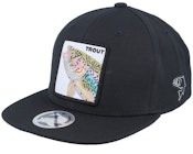 Kids Trout Pro Fishing Black Snapback