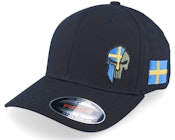 Sverige Sweden Color Army Skull Black Flexfit
