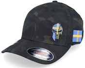 Sverige Sweden Color Army Skull Multicam Flexfit