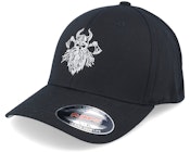 Bearded Skull Axe Wooly Combed Black Flexfit