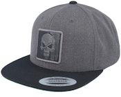Skull Black Metallic Patch Charcoal/Black Snapback