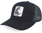 Kids Dino Silver Patch Black Trucker