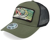 Kids Big Giant Pike Olive Green/Black Trucker