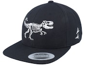 Kids Dino T-rex Bone Skull Black/Black Snapback