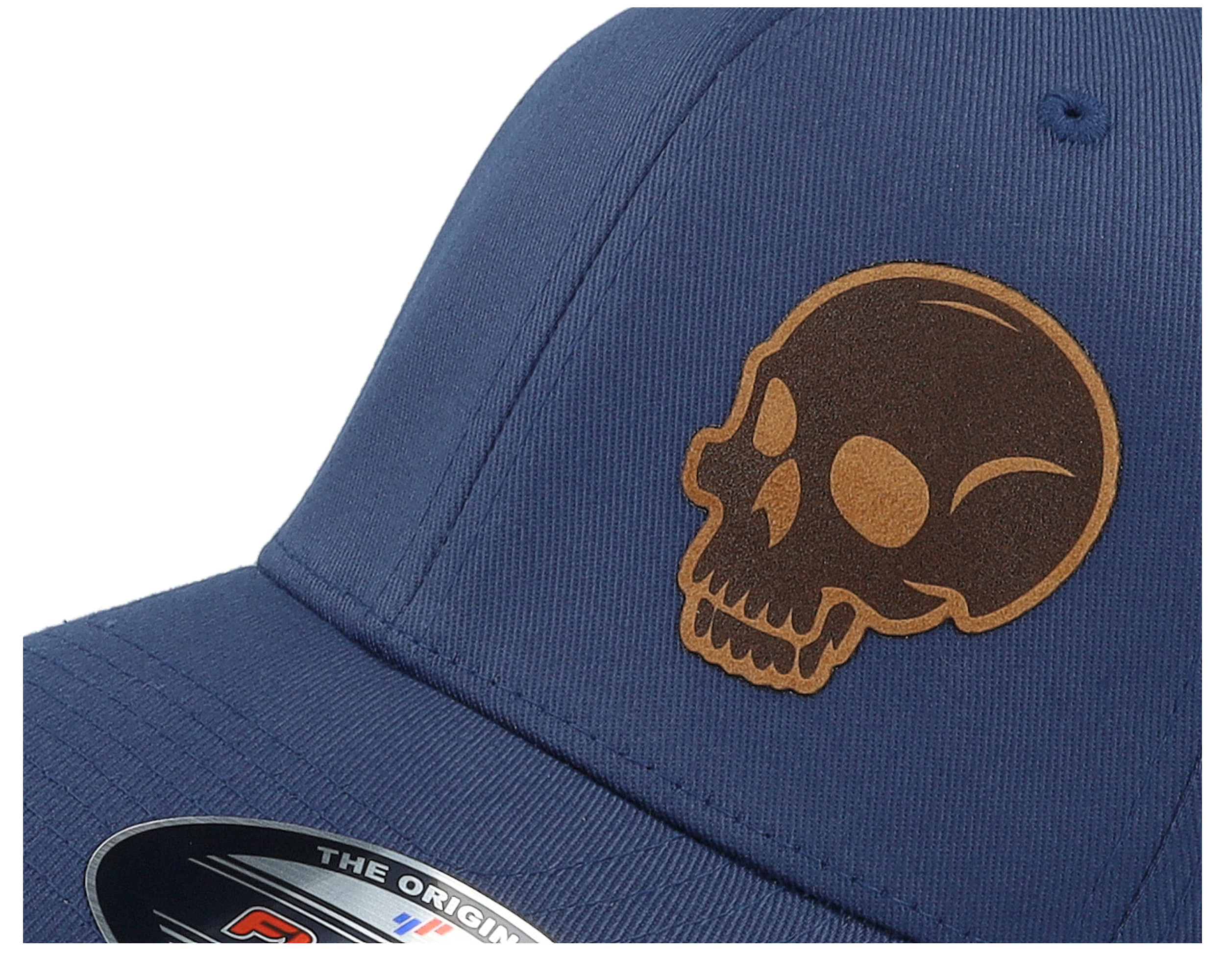 Skull Engraved Wooly Combed Navy Flexfit