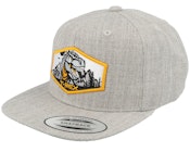 Kids T-rex Orange Patch Heather Grey Snapback