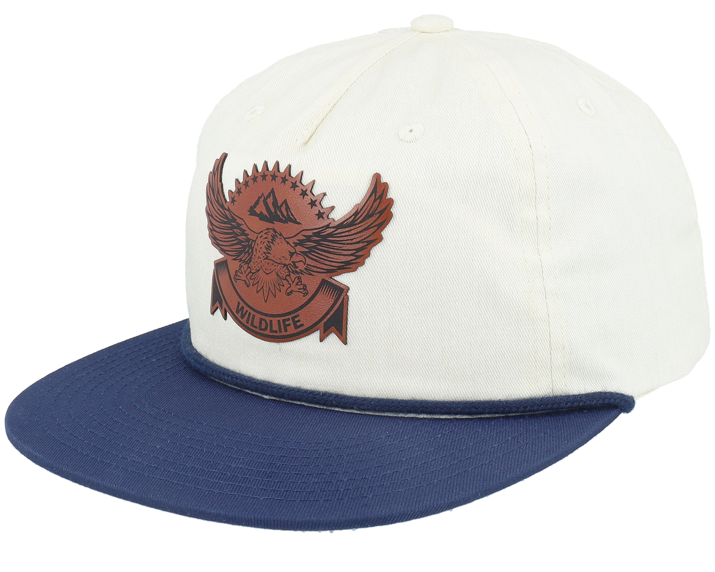 Wildlife Eagle Brown Patch Ivory/Navy Rope Snapback