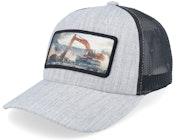 Kids Excavator Patch Heather Grey/Black Trucker