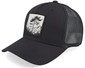 Tree Mountain Silhouette Black A-frame Trucker