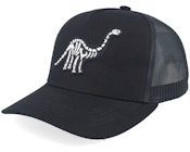 Kids Brachiosaurus Skeleton Patch Black Trucker
