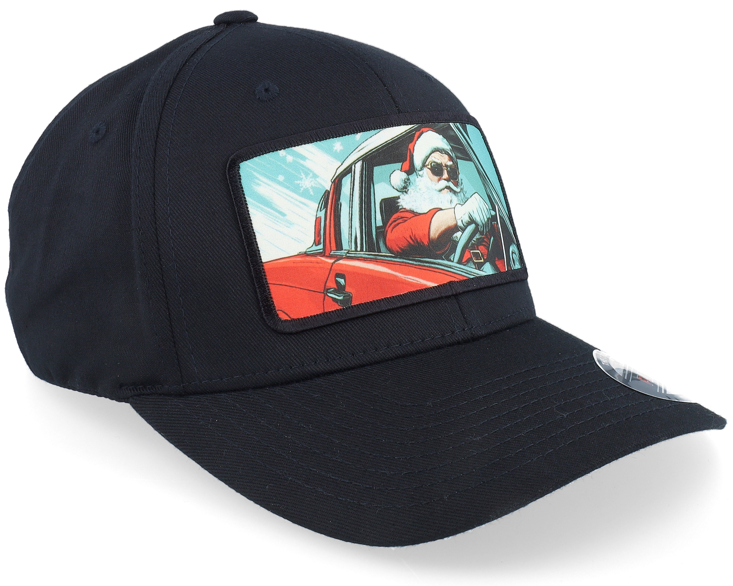 Santa Claus Going For A Ride Black Flexfit