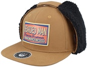 Logo Patch Red/Blue Canvas Caramel/Black Earflap