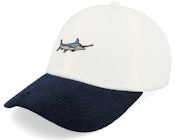 Tiny Blue Marlin Corduroy Off White/Navy Dad Cap