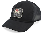 Japanese Mountain Print 939 Bachelor Black Trucker