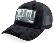 Classic Car & City Landscape Patch Velvet Black