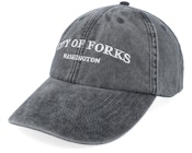City Of Forks Washington Washed Black Dad Cap