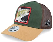 Zander Box Dark Green/Brown/Wheat A-frame Trucker