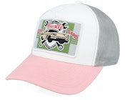 Real Muscle Cars White/Light Grey/Light Pink A-Frame Trucker