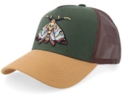 Moth Dark Green/Brown/Wheat A-frame Trucker