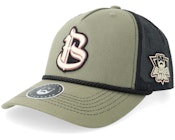 Mascot Logo Loden Green/Black Rope Mid A-frame Trucker