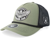 Eagle Logo Loden Green/Black Rope Mid A-frame Trucker
