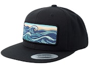 Wave Wide Patch Black Snapback