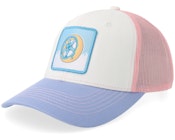Blue Doughnut Rim White/Pink/Skye Blue Trucker