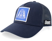 V8 Engine Blueprint Patch Navy A-frame Trucker