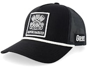 Supercharged V8 Patch Rope Black/White A-frame Trucker