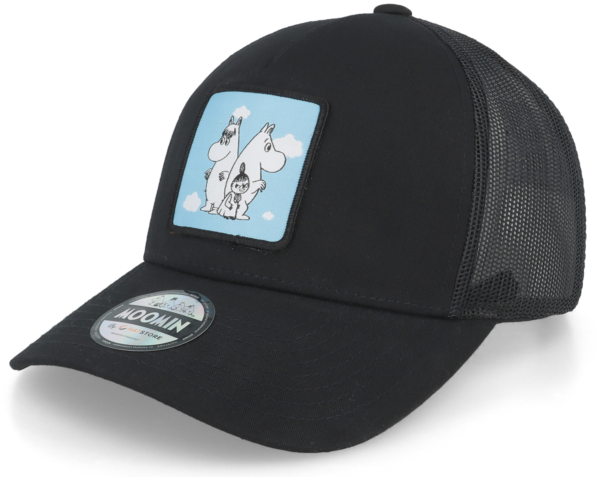 Friends Blue Patch Black Trucker - Moomin cap | Hatstoreworld.com