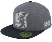 Blue-eyes White Dragon Grey Engraved Charcoal Snapback - Yu-Gi-Oh