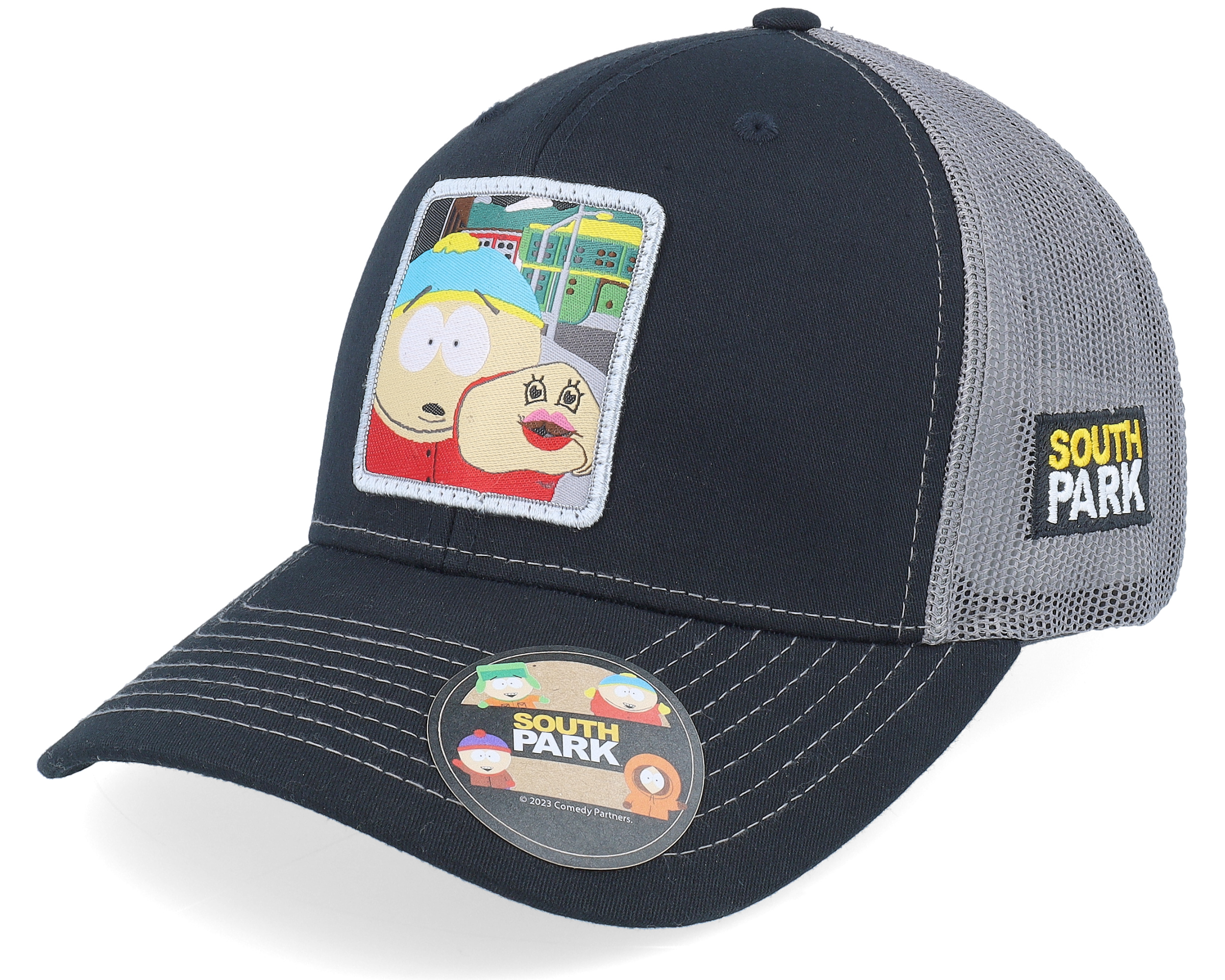 cartman-hand-puppet-patch-black-grey-trucker-south-park-keps