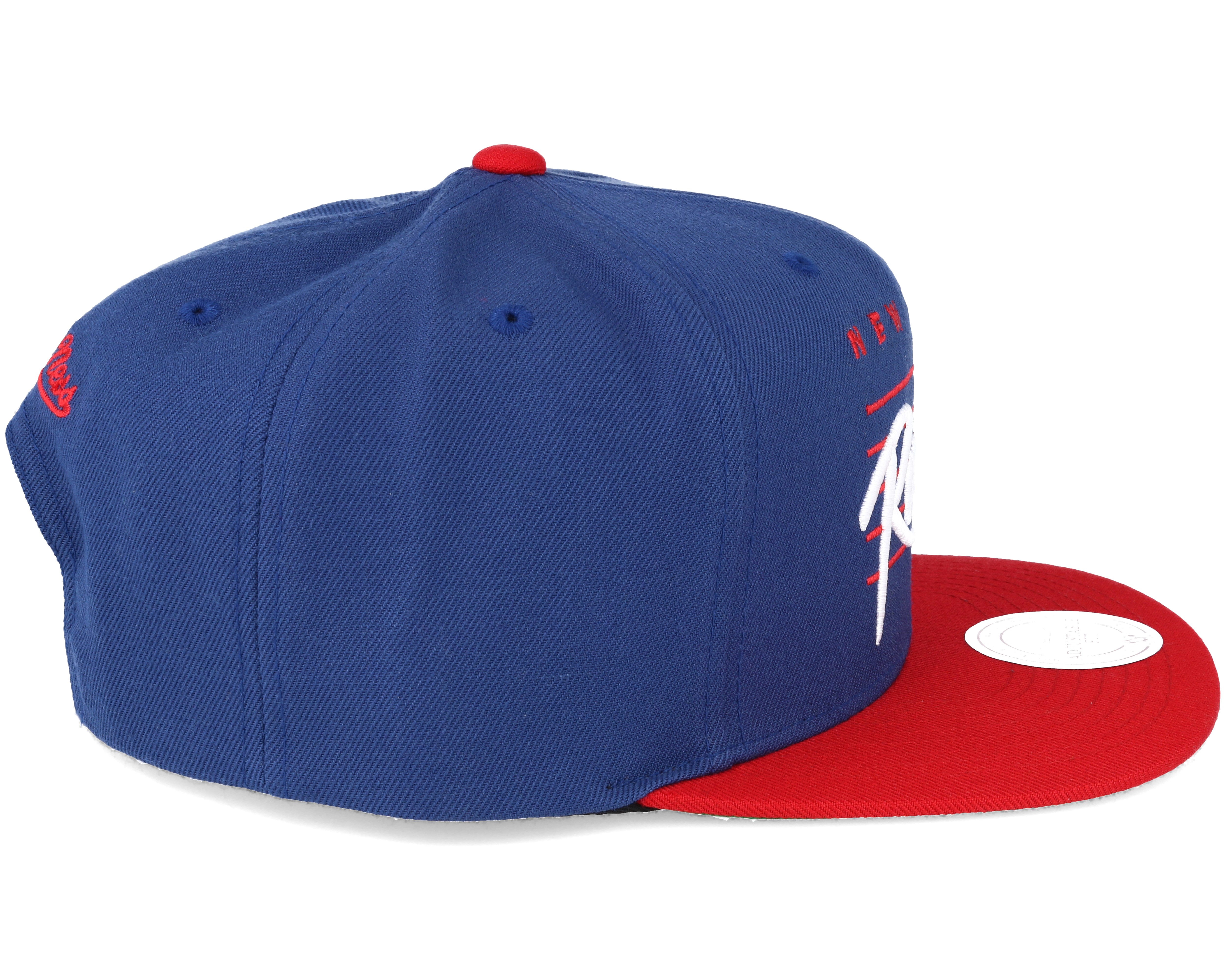 New York Rangers Cursive Script Logo Blue Snapback - Mitchell & Ness ...