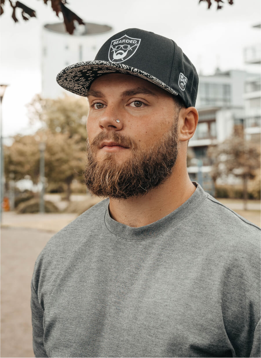 bearded man snapback